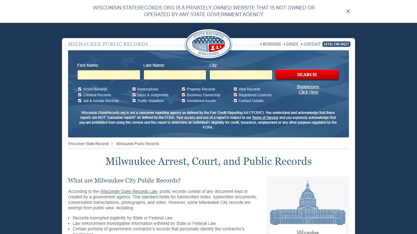 Milwaukee Arrest and Public Records | Wisconsin.StateRecords.org